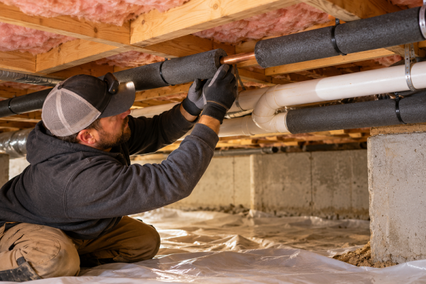 Insulating Exposed Pipes in Unheated Basements & Crawlspaces
